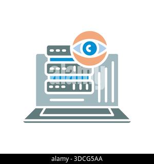 monitoring stack black line icon. Vector isolated element.Editable stroke Stock Vector