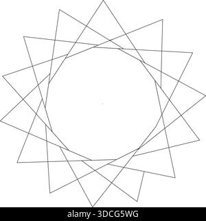 Circular geometry focused on a central small dot surrounded by symmetrical structure. Stock Vector