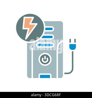 ups backup black line icon. Vector isolated element.Editable stroke Stock Vector