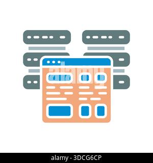 Self hosting black line icon. Vector isolated element.Editable stroke Stock Vector
