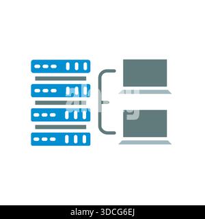 virtual machine black line icon. Vector isolated element.Editable stroke Stock Vector
