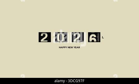 Gasoline meter 2026, creative idea. Fuel column, concept. Counter 2025 changes to 2026 on beige background. Happy New Year Stock Photo