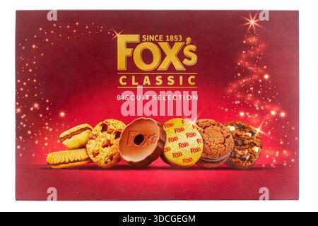 Box of Fox's Classic biscuit selection biscuits isolated on white background Stock Photo