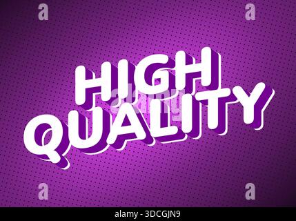 Bold 3D text High Quality on a purple dotted background. Stock Vector
