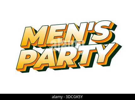 Text design for a mens party event, featuring bold and colorful typography Stock Vector