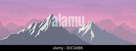 Abstract Geometric Mountain Range Scenery Wallpaper Background. Stock Vector