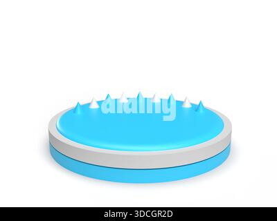 Blue-gray product shooting platform on white background. 3d rendering round platform concept Stock Photo