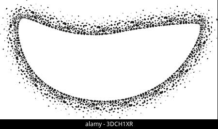 Wavy abstract shape with soft flowing edges and a rough grainy border inspired by natural stone textures. Stock Vector