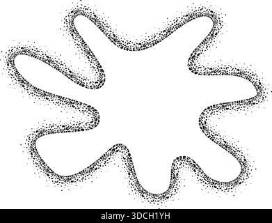Irregular fluid splatter-like shape with a wavy, organic contour and rough granular texture along the edges. Stock Vector