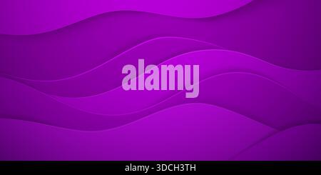 Smooth, layered purple waves on a gradient background, creating a flowing abstract design. Stock Vector