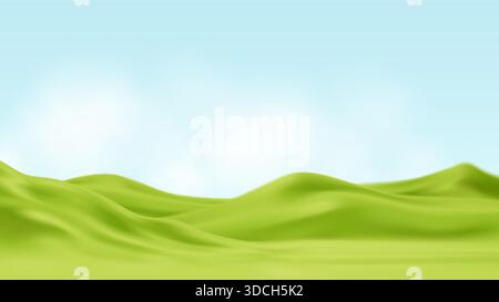 Bright rolling hills under a clear blue sky, perfect for nature, travel, and outdoor themes, vector illustration background Stock Vector