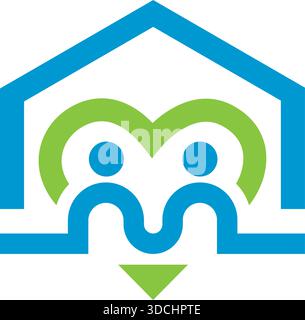 Family Home Heart People Icon Modern Vector Real Estate Logo Design Template Stock Vector