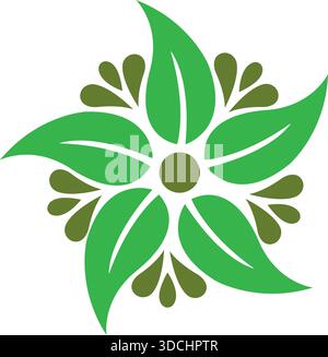 Floral Petal Star Shape Nature Icon Template Modern Vector Logo Design Stock Vector