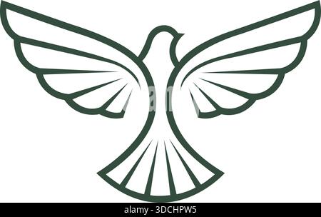 Flying Dove Bird Peace Symbol Icon Modern Vector Logo Design Template Stock Vector