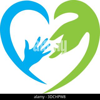 Hand Heart People Care Icon Modern Vector Logo Design Template Stock Vector
