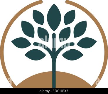 Tree Growth Nature Eco Icon Template Vector Modern Logo Design Stock Vector