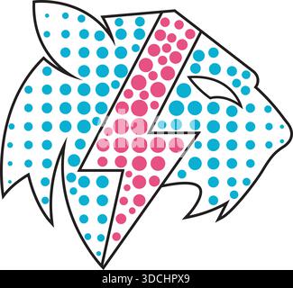 Lion Dot Logo design vector icon Stock Vector