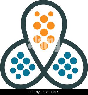 Triangle Circle Molecule Abstract Icon Template Vector Modern Logo Design Stock Vector