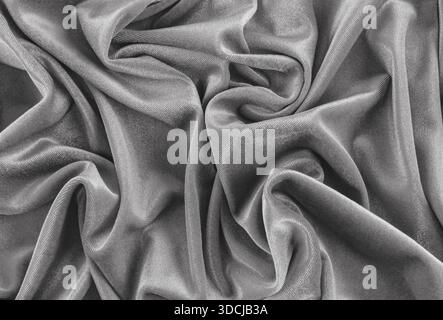 Chic abstract background of delicate folds of velvet fabric in gray. top view. layout for design. Presentation of the textile product Stock Photo