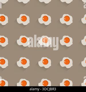 fried eggs seamless pattern background design vector illustration Stock Vector