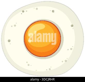 Flat vector style fried egg with bright yolk, clean lines, and minimal color palette Stock Vector
