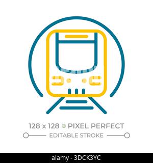 Metro pixel perfect two color line icon Stock Vector
