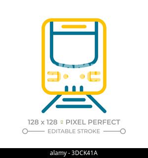 Train pixel perfect two color line icon Stock Vector