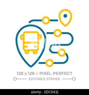 Live tracking pixel perfect two color line icon Stock Vector