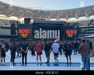 Early crowd of audience for AC/DC Power UP tour 2025 at Optus Stadium ...