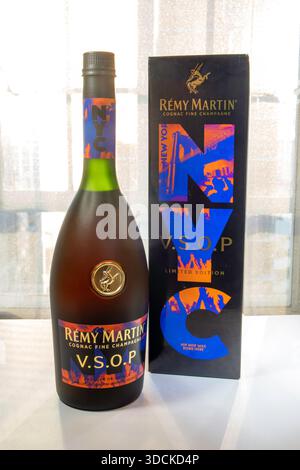 White Remy Remy Martin alcoholic drink with logo. French cognac fine champagne ...