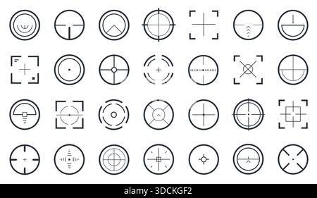 Vector crosshair set. Crosshair symbols for sniper rifle in video game ...