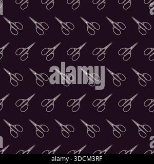 scissors seamless pattern with black background design vector Stock Vector