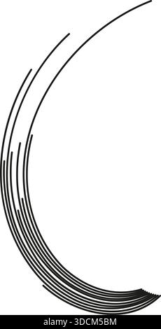 Irregular beams form a swirling pattern in a circular shape. Stock Vector