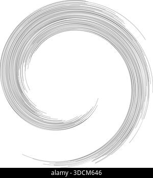 Irregular long rays form a vortex within and outside a half-circle shape. Stock Vector