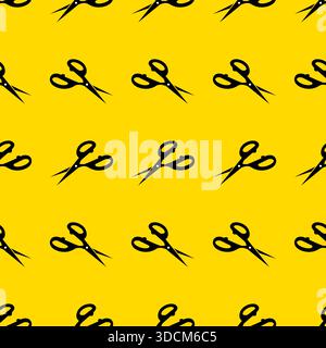 scissors seamless pattern with yellow background design vector Stock Vector