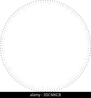 Circular texture with irregular dotted rays that taper inward towards the center, leaving a large central empty space. Stock Vector