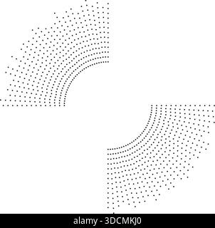 Circular texture featuring irregular long dotted rays radiating outward from the center. Stock Vector