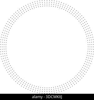 Circular texture with large empty center and dotted rays radiating outward, creating a bold abstract composition. Stock Vector