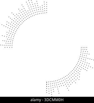 Circular texture formed by irregular dotted rays radiating evenly outward from the center. Stock Vector