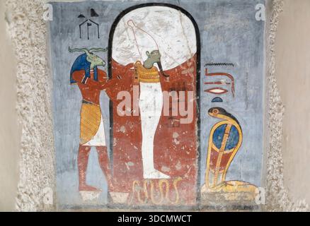 Ancient Egyptian hieroglyphs on papyrus - Cairo Stock Photo