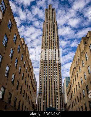 Construction of the iconic 30 Rockefeller Plaza, also known as 30 Rock ...