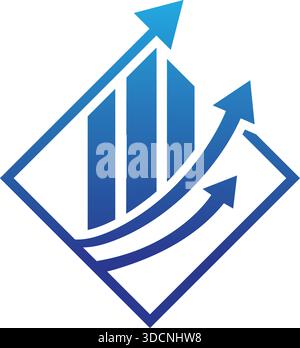 Up Arrow Chart Business Growth Icon Modern Vector Logo Design Template Stock Vector