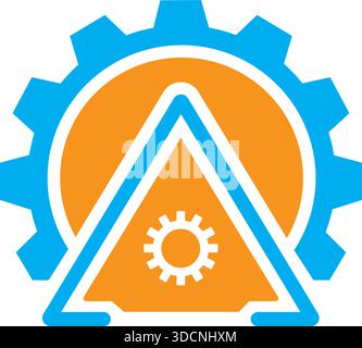 Gear Mountain Energy Engineering Icon Vector Modern Logo Design Template Stock Vector