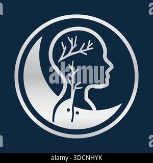 Human Brain Tree Education Knowledge Icon Modern Vector Logo Design Template Stock Vector