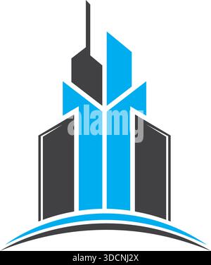 Modern Skyscraper Real Estate Building Icon Vector Logo Design Template Stock Vector