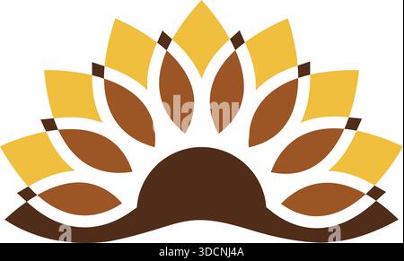 Sunflower Agriculture Harvest Icon Template Modern Vector Logo Design Stock Vector