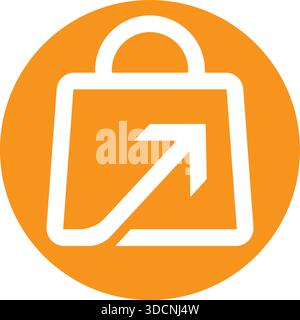 Shopping Bag E-commerce Market Icon Vector Modern Logo Design Template Stock Vector