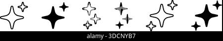 AI stars icon set. Artificial intelligence symbol. Digital AI robot sign. Magic star icon. Smart assistant sign. Modern graphic design element. Vector Stock Vector