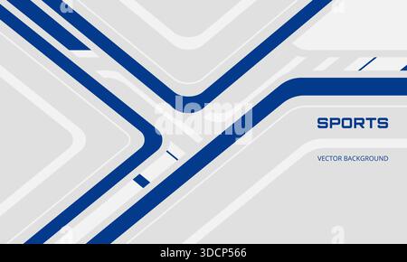 Light gray abstract abstract background with blue and white lines, arrows and angles. Modern sporty bright futuristic horizontal horizontal banner Stock Vector