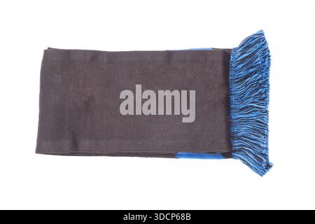Scarf with fringe isolated on white background Stock Photo
